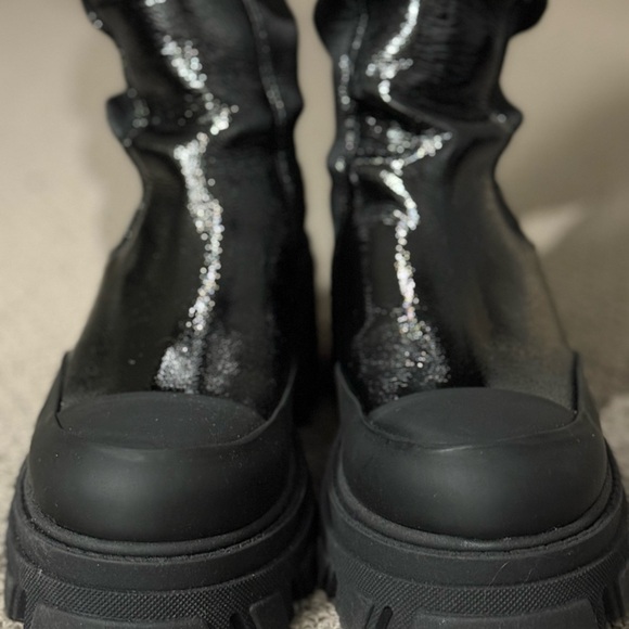 GANNI Black Chunky Knee High Boots Size 41 NEW $675 Retail Platform Lug Sole - Picture 13 of 16